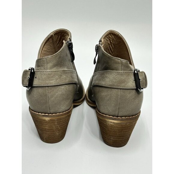 Boutique by Corkys Western Ankle Booties Womens Sz 11 Taupe Faux Leather - Picture 2 of 9